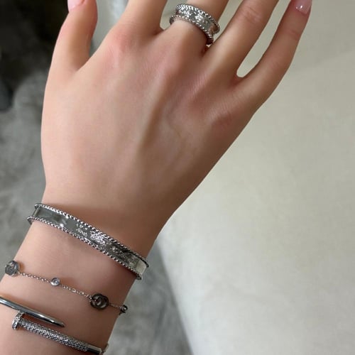 تنسيق ثلاث أساور فضي