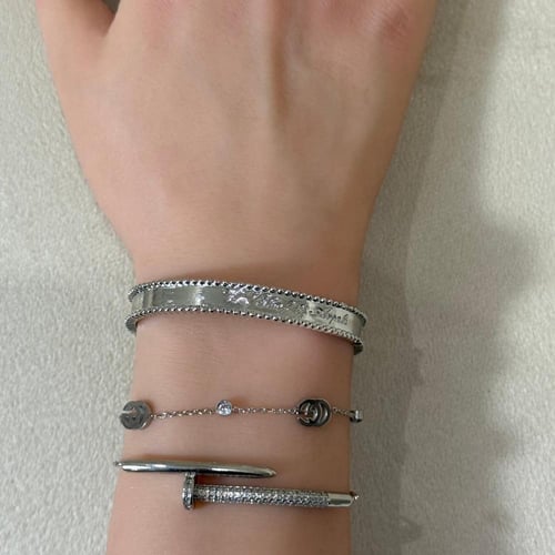 تنسيق ثلاث أساور فضي