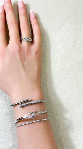 تنسيق ثلاث أساور فضي