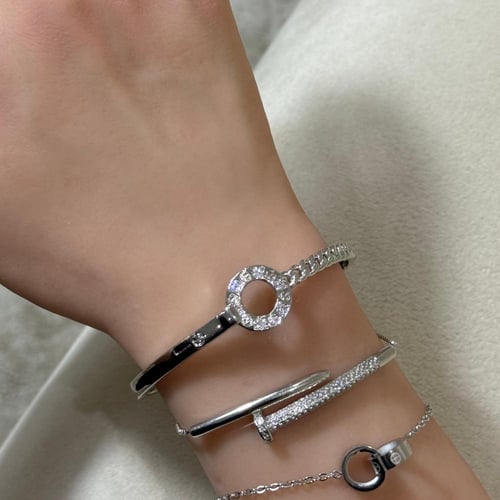 تنسيق ثلاث أساور فضي