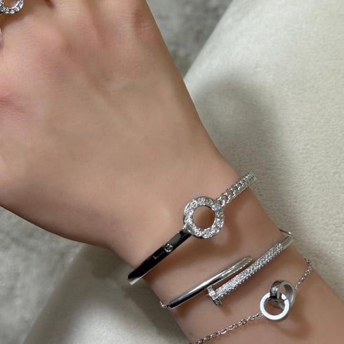 تنسيق ثلاث أساور فضي