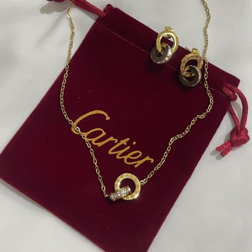 طقم سلسال وحلق ذهبي