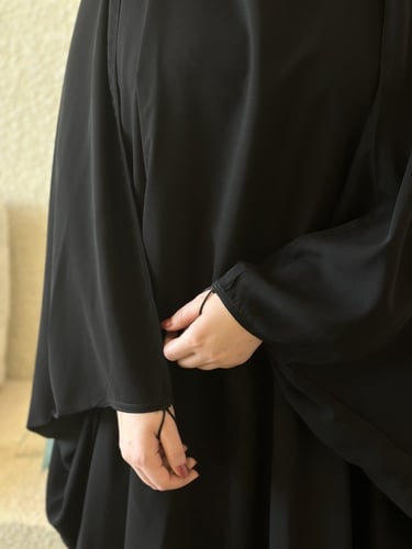 عباية رأس اصبع قماش زمردة