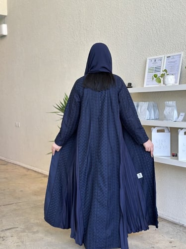 عباية كتف دبل كلوش كسرات بجنب كحلي