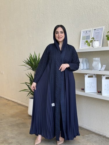 عباية كتف دبل كلوش كسرات بجنب كحلي