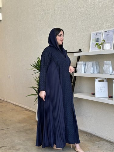 عباية كتف دبل كلوش كسرات بجنب كحلي