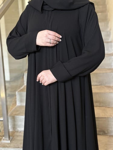 عباية كتف دبل كلوش قماش زوم كم صفط