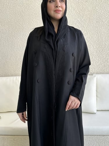 عباية كتف كتان شك اسود