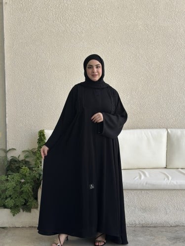 عباية كتف ساده بكلفه كرستال قماش انترنت