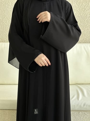 عباية كتف ساده بكلفه كرستال قماش انترنت