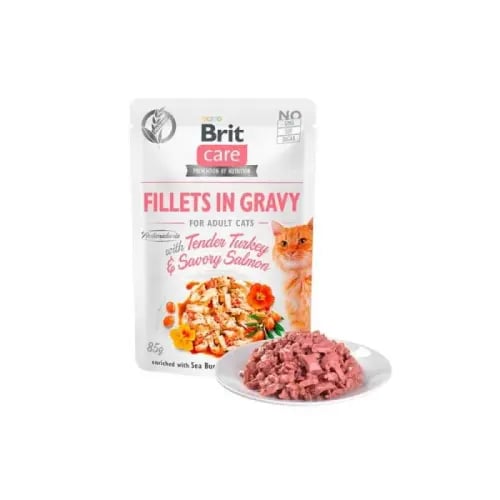 Brite Care fish slices in broth with tender turkey...