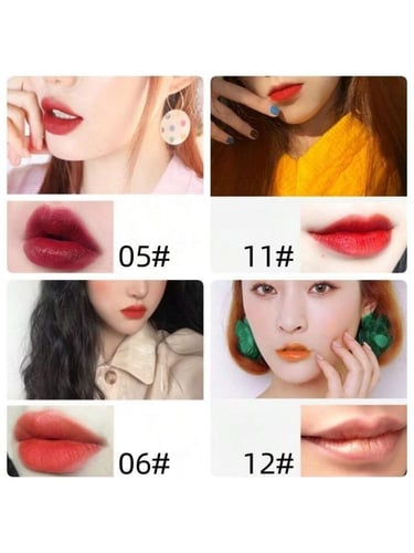12 قطعة / مجموعة ملمع شفاه غير لامع وطويل الأمد