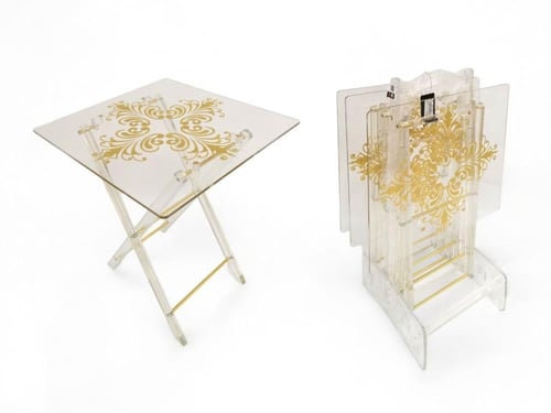 طقم طاولات خدمة اكريلك 3قطعة