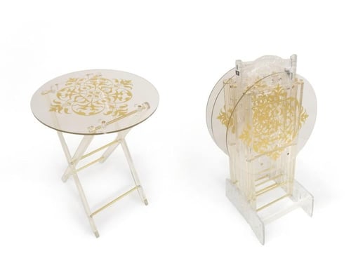 طقم طاولات خدمة اكريلك 3قطعة