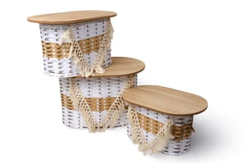 طقم طاولات ريفي 3قطعة