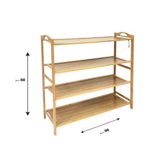 Wooden shoe rack, 4 tiers