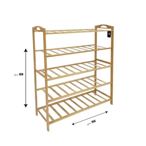 Wooden shoe rack, 5 tiers