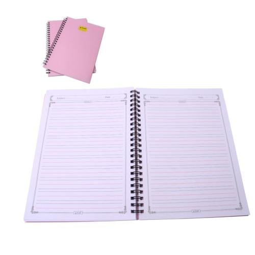 دفتر انجليزي 100ورقة غلاف وردي