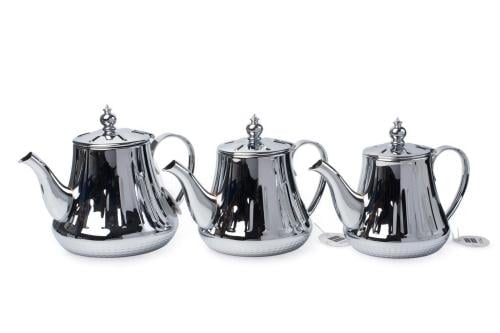 Steel teapot set, 3 pieces