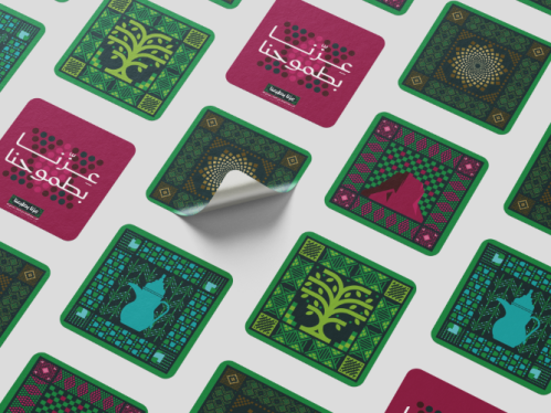 6 توزيعات اليوم الوطني - 3 ستيكرات كل مجموعة