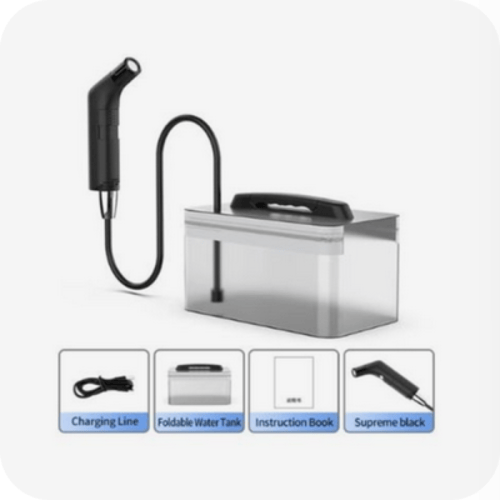 شطاف محمول مع خزان مياه للسفر