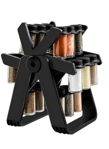 رف دوار لتنظيم التوابل مكون من 18 عبوة بسعة 100مل,...