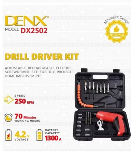 دريل لاسلكي الكتروني ذكي للفك والتركيب مزود بجميع...