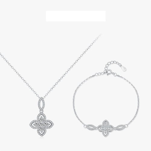 طقم مجوهرات زهور