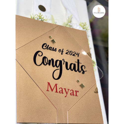 مسكة تخرج من الاكريليك الشفاف - شاملة الطباعة