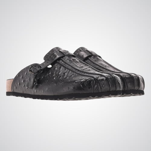 Ostrich Mules Black