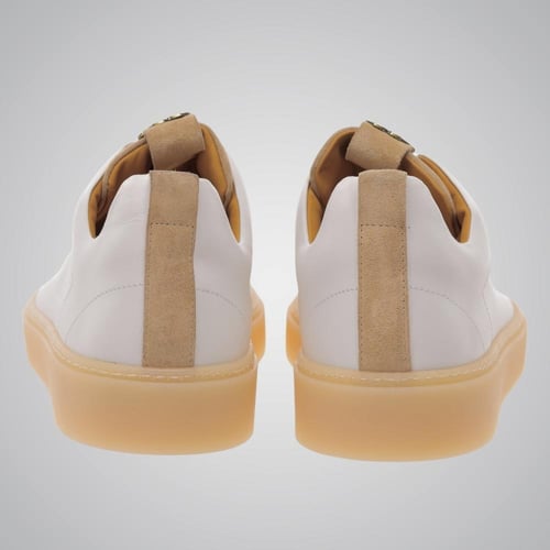Calfskin Laceless White/Olive