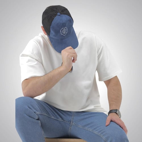 Suede Trucker Cap Blue