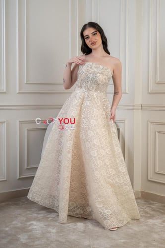 فستان سهرة ستربلس فاخر بتطريز أنيق.