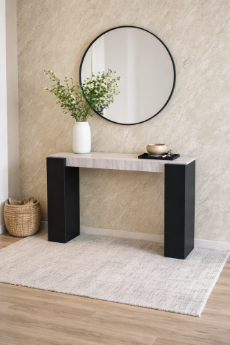 مدخل اسود سطح بديل الرخام - تصميم هندسي عصري وفاخر...