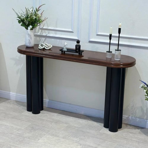 كونسول - مدخل إستقبال سطح خشب بني - بتصميم أنيق