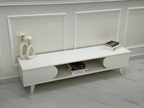 طاولة بلازما خشب أبيض مقاس 160 سم - بتصميم أنيق وف...