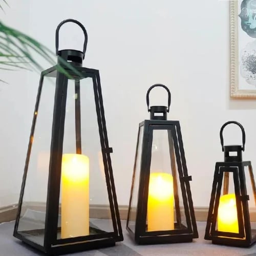 طقم فوانيس رمضان اسود3 حبة