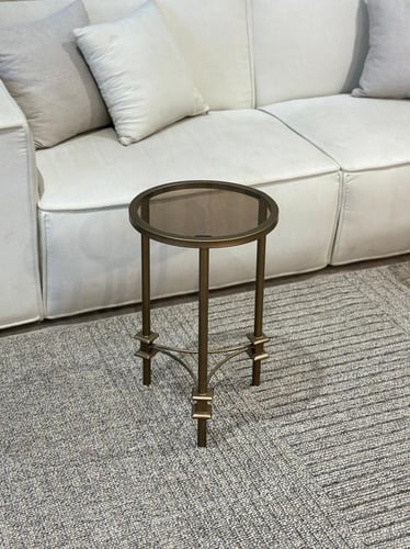 طقم طاولات ضيافة مع زاويتان جانبية سطح لون بني(TL)