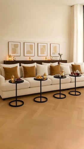 طقم طاولة 4 خدمة حديد أسود كامل - بتصميم أنيق وعمل...