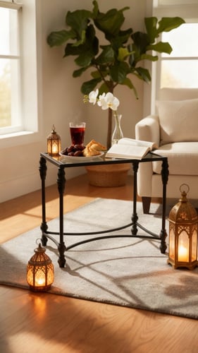 طاولة خدمة حديد زجاج شفاف