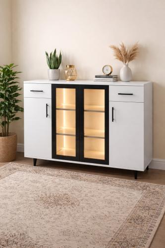 ركن كوفي ابيض معا اضائه داخليه