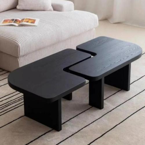 طاولة ضيافة مودرن بتصميم مقسم متداخل خشب سنديان أس...