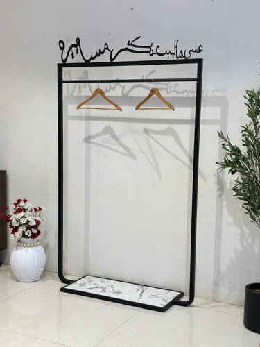 علاق ملابس قاعدة سطح خشب شكل رخام (TL)