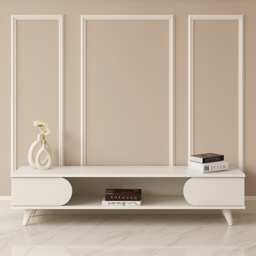 طاولة بلازما خشب أبيض مقاس 160 سم - بتصميم أنيق وف...