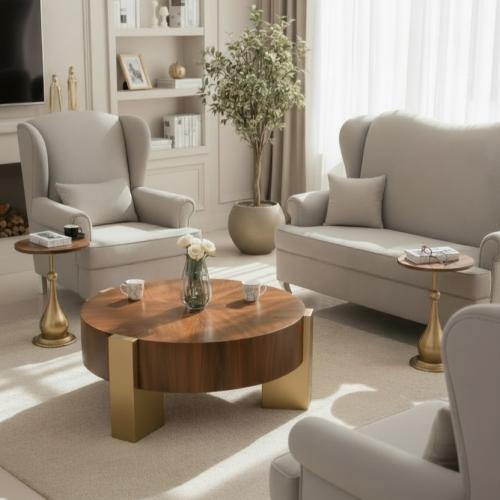 طقم طاولات كلاسيك قشره مع 4 خدمة