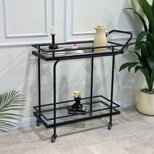 عربية تقديم دورين لون أسود زجاج شفاف