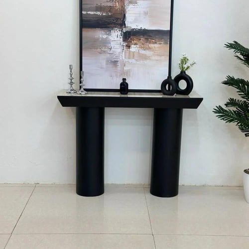 مدخل قاعدة سوداء سطح بديل رخام - بتصميم أنيق وعملي