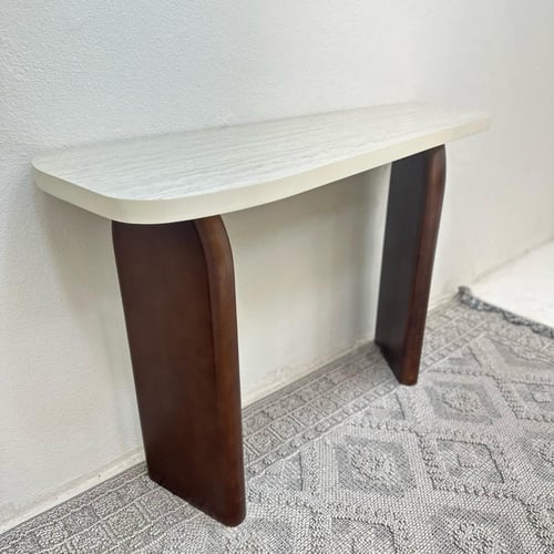 طاولة مدخل سطح بديل الرخام ملمس ناعم قاعده خشب لون...