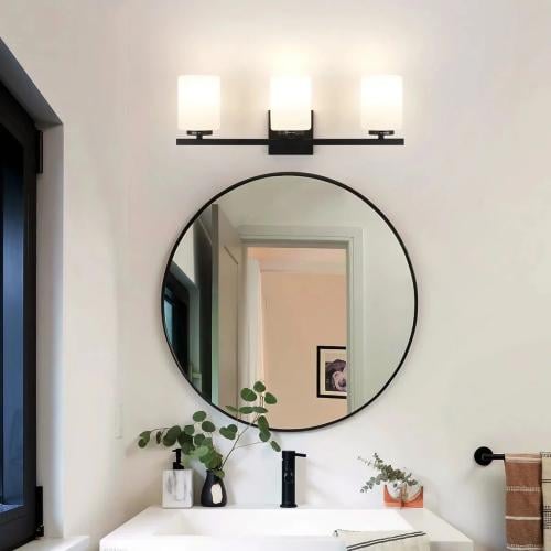 مراية جدارية دائري اطار اسود 80 سم *LU توصلك قبل ا...