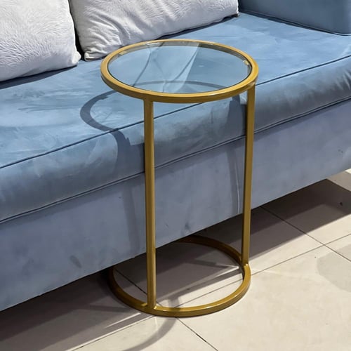 طاولة خدمة سطح زجاج شفاف - متعددة الألوان (TL)